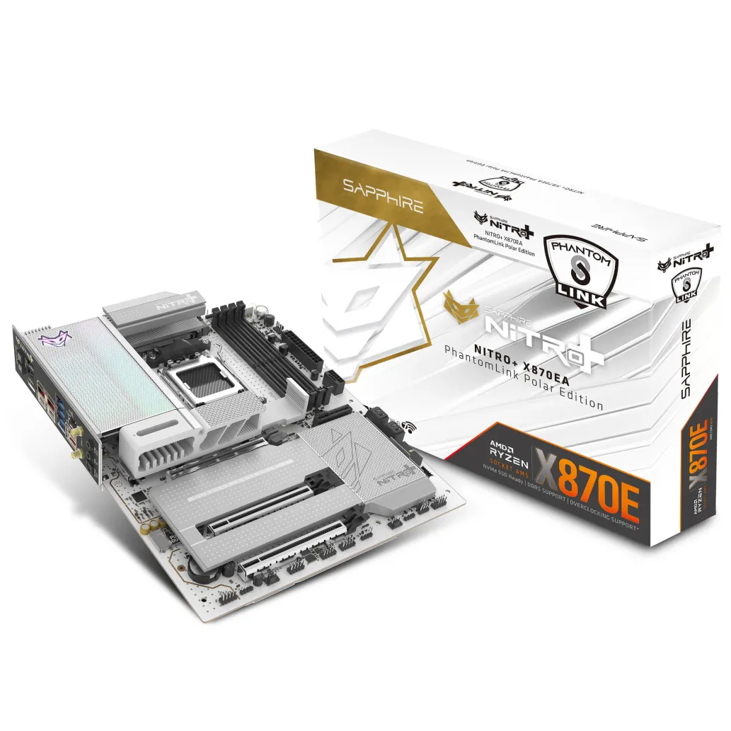 Osnovna plošča AM5 Sapphire Nitro+ X870EA PhantomLink Polar Edition ATX HDMI Osnovna plošča AM5 Sapphire Nitro+ X870EA PhantomLink Polar Edition ATX HDMI