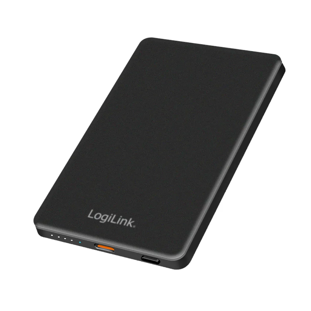 Prenosna baterija Logilink 5000mAh 15W USB-C brezžično magnetno polnjenje črna (PA0352) Prenosna baterija Logilink 5000mAh 15W USB-C brezžično magnetno polnjenje črna (PA0352)