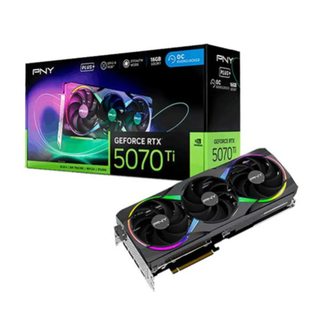 Grafična kartica nVidia RTX5070Ti PNY Overclocked Triple Fan Plus - 16GB GDDR7 (VCG5071T16TFXPB1-O) Grafična kartica nVidia RTX5070Ti PNY Overclocked Triple Fan Plus - 16GB GDDR7 (VCG5071T16TFXPB1-O)
