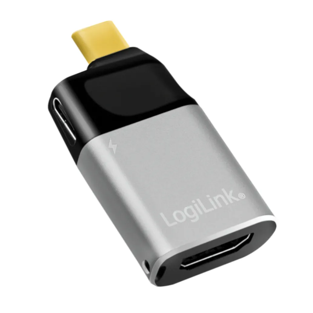Adapter USB-C => HDMI 2.0 4K@60Hz + USB-C PD 60W sivo črn LogiLink (CUA0203) EOLS-P Adapter USB-C => HDMI 2.0 4K@60Hz + USB-C PD 60W sivo črn LogiLink (CUA0203) EOLS-P