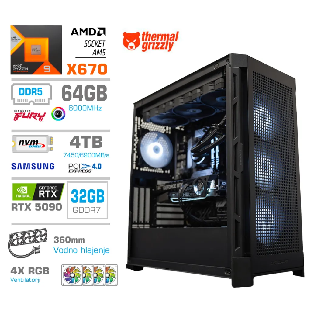 Računalnik MEGA TWR S11 R9-9950X/RTX5090/64GB-DDR5/4TB-4.0/1050W/Brez OS/črna RGB Računalnik MEGA TWR S11 R9-9950X/RTX5090/64GB-DDR5/4TB-4.0/1050W/Brez OS/črna RGB