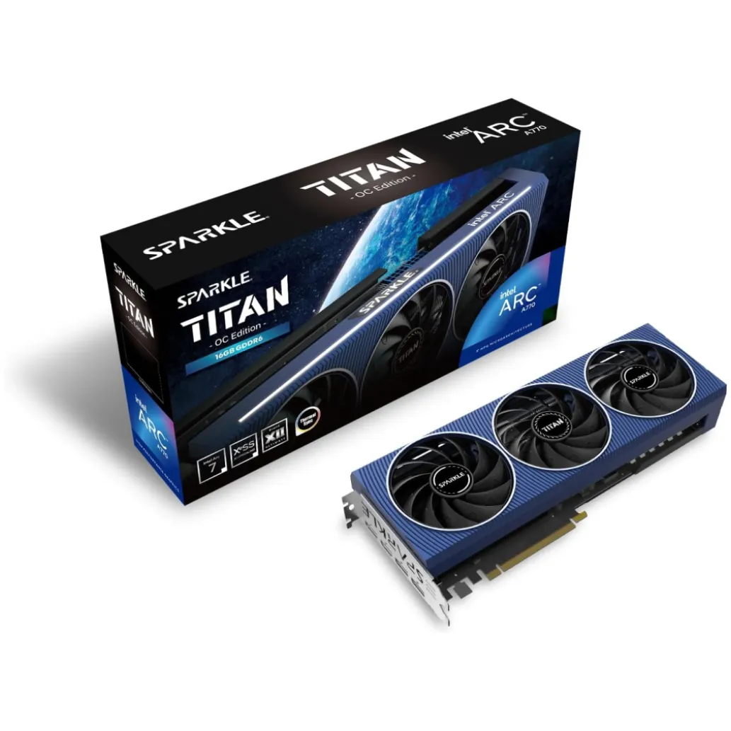 Grafična kartica Intel Arc A770 Sparkle OC - 16GB GDDR6 | 3xDisplayport 2.0 1xHDMI 2.0 (SA770T-16GOC) Grafična kartica Intel Arc A770 Sparkle OC - 16GB GDDR6 | 3xDisplayport 2.0 1xHDMI 2.0 (SA770T-16GOC)