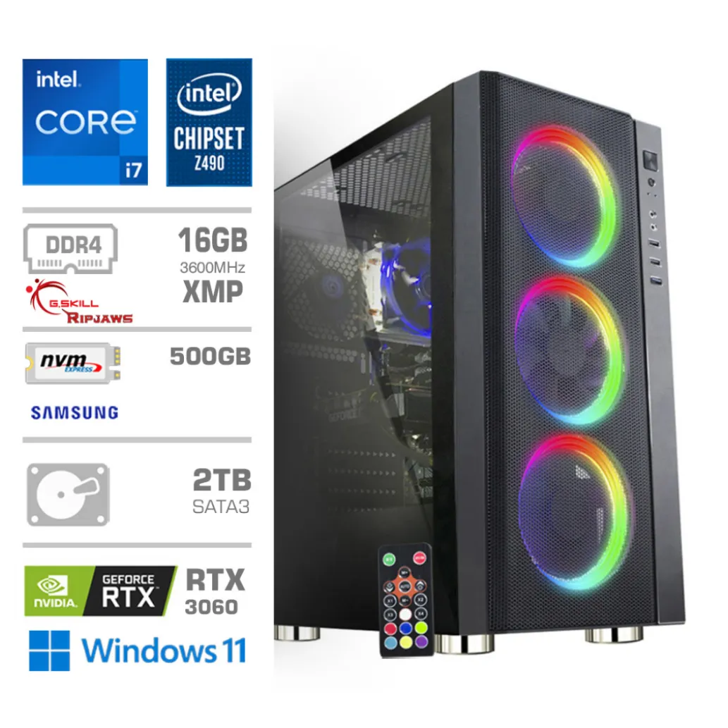 Računalnik MEGA MT 6000Y i7-11700F/Z490/16GB/SSD500GB-NVMe/HDD2TB/RTX3060-12GB-HDMI 3xDP /550W-88%/Win11Home RGB Računalnik MEGA MT 6000Y i7-11700F/Z490/16GB/SSD500GB-NVMe/HDD2TB/RTX3060-12GB-HDMI 3xDP /550W-88%/Win11Home RGB
