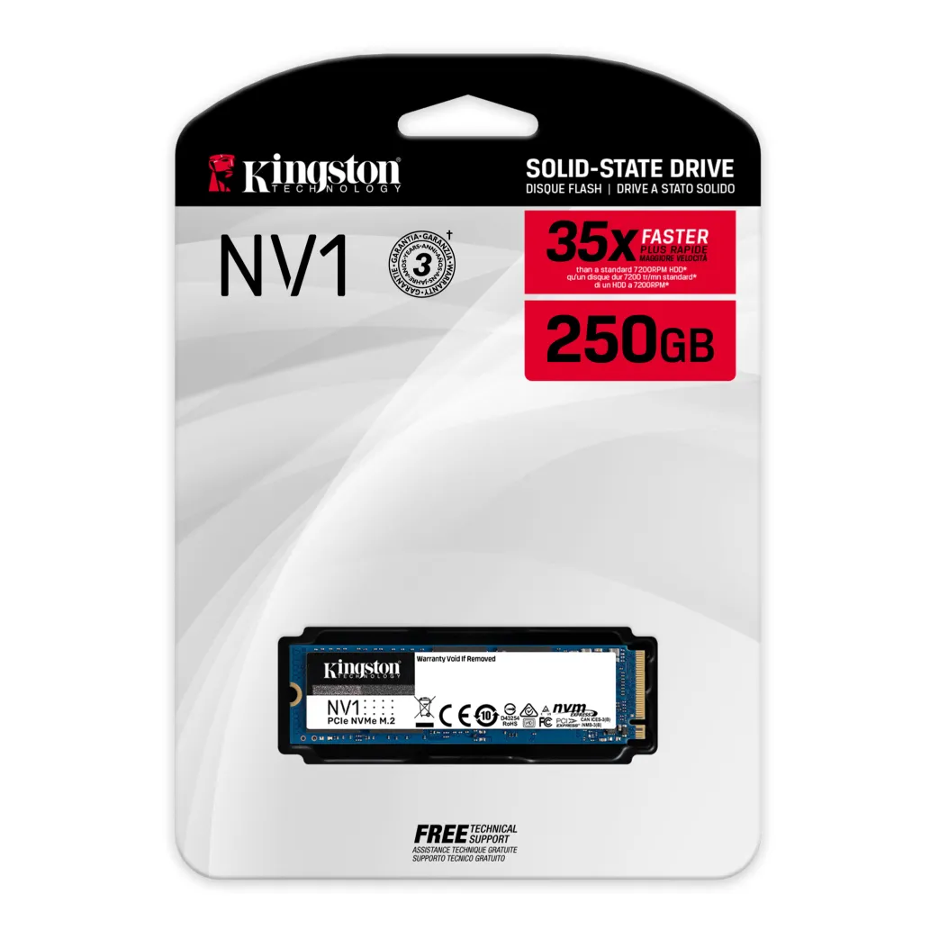 Disk SSD M.2 NVMe PCIe 3.0 250GB Kingston NV1 2280 2100/1000MB/s (SNVS/250G) Disk SSD M.2 NVMe PCIe 3.0 250GB Kingston NV1 2280 2100/1000MB/s (SNVS/250G)