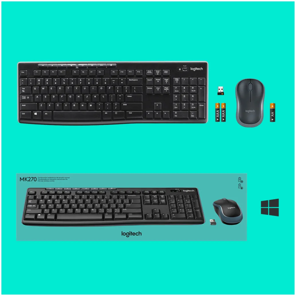 Tipkovnica in miš Logitech brezžična desktop MK270 UK veliki Enter (920-004509) Tipkovnica in miš Logitech brezžična desktop MK270 UK veliki Enter (920-004509)