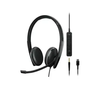 Slušalke žične EPOS naglavne z mikrofonom USB Sennheiser ADAPT 165T USB-C II črne (1000906) 