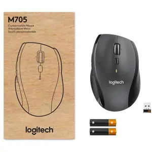 Miš brezžična ergonomska za desničarje Logitech M705 Marathon For Business 1000DPI nano temno siva (910-006034)