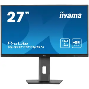 Monitor Iiyama 68,6 cm (27,0") XUB2797QSN-B2 2560x1440 100Hz IPS 1ms HDMI DisplayPort USB-C 65W DP-Out 4xUSB3.2 Pivot Zvočniki  sRGB99% RJ45 ProLite