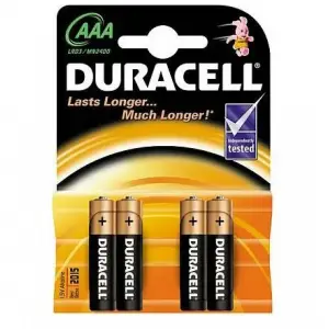 Baterijski vložek Alkalni 1,5V AAA/LR03 4 kos Duracell Basic (micron)