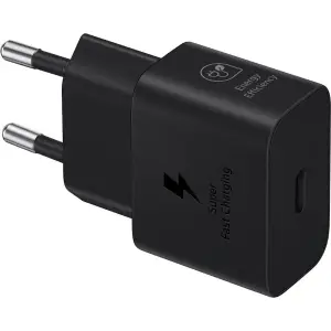 Hišni polnilec 25W 100-240V => USB-C (ž) hitri Samsung črn BULK brez kabla (EP-T2510NBEGEU)