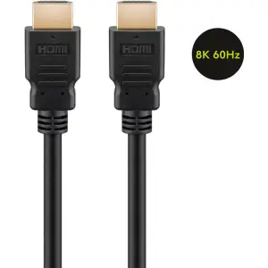 Kabel HDMI(m)=>HDMI(m) v2.1 2,00m 8K/60Hz pozlačeni kontakti z ethernet povezavo črn Goobay (41084)