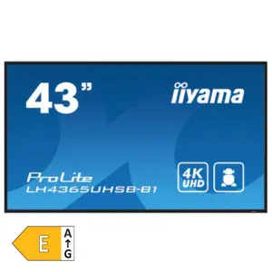 Monitor Iiyama 108 cm (42,5") LH4365UHSB-B1 3840x2160 IPS 8ms 2xHDMI DisplayPort 2xUSB2.0 Zvočniki 2x10W  NTSC72% WiFi RJ45 RS232 ProLite touch Android 11 OS, iiSignage2, FailOver, EShare