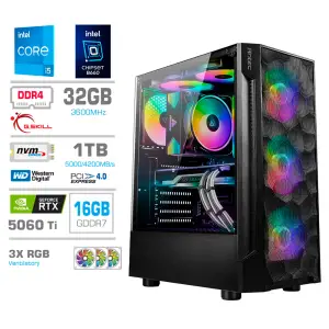 Računalnik MEGA TWR S7 i5-14600KF/RTX5060Ti-16GB/32GB/1TB-4.0/750W/Brez OS RGB