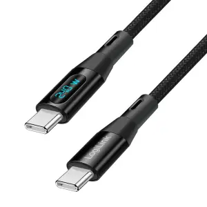 Kabel USB-C (m) => USB-C (m) 2.0 2,00m 240W 5A/48V 480Mbps črn LogiLink (CU0447)