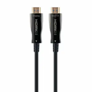 Kabel HDMI(m)=>HDMI(m) v2.0 30,00m UHD 4K/60Hz   AOC hibridni optični pozlačeni kontakti z ethernet povezavo črn Cablexpert (CCBP-HDMI-AOC-30M-02)