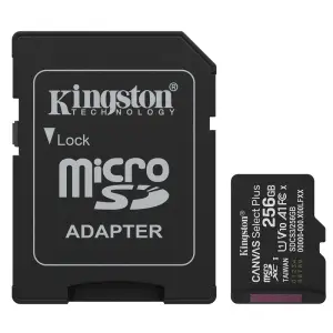 Spominska kartica microSDXC 256GB Kingston Canvas Select Plus 150MB/s/85MB/s U1 V10 UHS-I A2 +adapter (SDCS3/256GB)