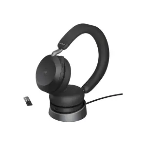 Slušalke brezžične Jabra naglavne z mikrofonom USB BT Evolve2 75 MS Teams Stereo črna ANC (27599-999-989)
