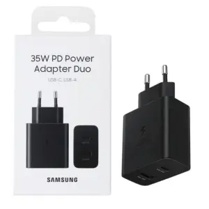 Hišni polnilec Samsung 35W EP-TA220 100-240V => 1x USB-A (ž) 1x USB-C črn (EP-TA220NBEGEU)