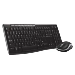 Tipkovnica in miš Logitech brezžična desktop MK270 US international črna (920-004508)