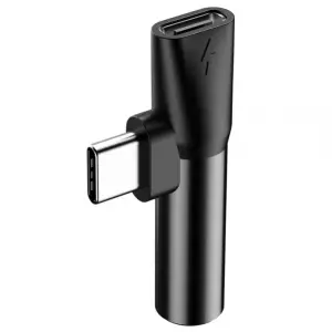 Adapter Audio USB-C M => 3,5mm Ž + USB-C Ž za polnjenje BASEUS - črn (CATL41-01) EOLS-P