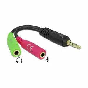 Adapter Audio 3,5mm M => 2 x 3,5mm Ž Delock 0,15m OMTP (65344) 