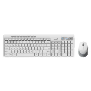 Tipkovnica in miš Genius brezžična + Bluetooth Slim Star 8230 SLO bela (31340015411)