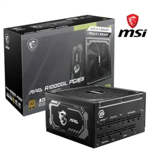 Napajalnik - 1000W MSI MAG A1000GL 80Plus Gold 90% ATX 3.1 (Gen5) Modular 135mm črna (306-7ZP9B11-CE0)