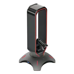 Držalo LC Power za slušalke in bungee za miško RGB