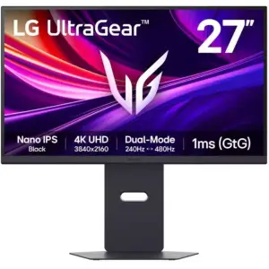 Monitor LG 68,6 cm (27,0") 27G850A-B 3840x2160 Gaming 240Hz Nano-IPS 1ms 2xHDMI DisplayPort 2xUSB3.2 Pivot  DCI-P3-99% FreeSync Premium PRO G-Sync Compatible HDR600 UltraGear 480Hz na 1920x1080