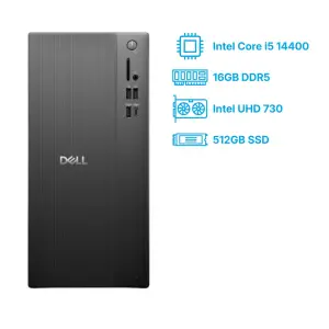 Računalnik Dell Tower ECT1250 i5-14400/Q670/16GB-DDR5/512GB/Intel 730 HDMI DP USB-C/BT WiFi RJ45/180W-85%/Win11Pro ECT1250-16