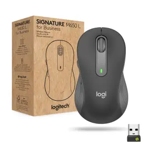 Miš brezžična + Bluetooth Logitech M650 M6 4000DPI Signature velikost L grafitna for Business (910-006348)