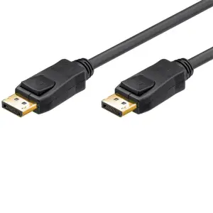 Kabel DisplayPort(m)=>DisplayPort(m) v1.2 1,00m 4K/60Hz pozlačeni konektorji črn Goobay (68798)