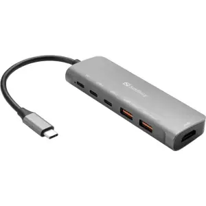 Priklopna postaja USB-C => Sandberg 1xHDMI 2xUSB3.2 2xUSB-C 1x USB-C 100W - (136-65)