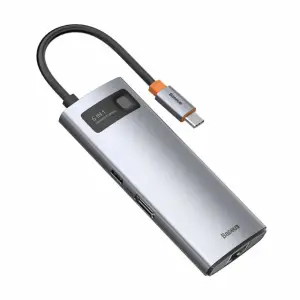 Priklopna postaja USB-C => BASEUS 6v1 1xHDMI 4K@30Hz 3xUSB3.0 1xUSB-C 100W 1xRJ45 (CAHUB-CW0G)