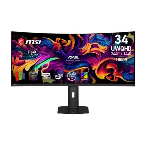 Monitor MSI 86,4 cm (34,0") 341CQPDE X28 3440x1440 Curved Gaming 280Hz OLED 0,03ms 2xHDMI DisplayPort USB-C 15W HAS  DCI-P3-99% FreeSync Premium PRO G-Sync Compatible HDR500 MAG