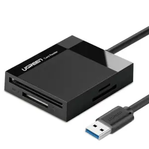 Zunanji čitalec kartic Ugreen USB 3.0 za CF microSD MMC MS RS-MMC SD TF črn (30333)