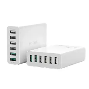 Hišni polnilec 100-240V => 4xUSB-A2.0 2xUSB-A QC3.0 60W BlitzWolf BW-S15 Charger bel (BW-S15 EU)
