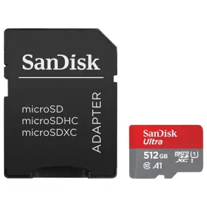 Spominska kartica microSDXC 512GB Sandisk Ultra 150MB/s/50MB/s U1 V10 UHS-I A1 +adapter (SDSQUAC-512G-GN6MA)