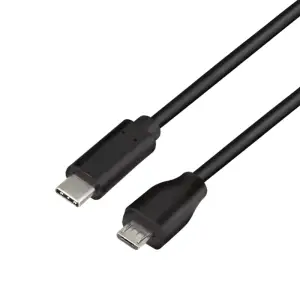 Kabel USB-C => micro USB 2.0 0,50m 5V/3A 15W črn LogiLink (CU0196)
