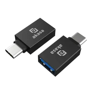 Adapter USB-C (m) = USB-A (ž) 3.2 Gen2 10Gbps 5V/3A (15W) Akasa 2 kosa (AK-CBUB62-KT02)