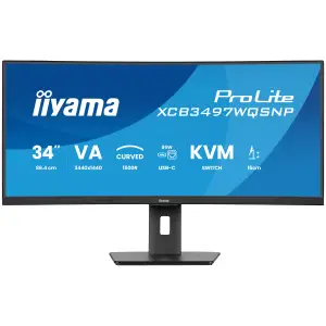 Monitor Iiyama 86,4 cm (34,0") XCB3497WQSNP-B1 3440x1440 Curved 120Hz VA 0,4ms 2xHDMI DisplayPort USB-C 95W 2xUSB3.2 2xUSB-C-Out HAS Zvočniki 2x5W  AdaptiveSync RJ45 KVM ProLite