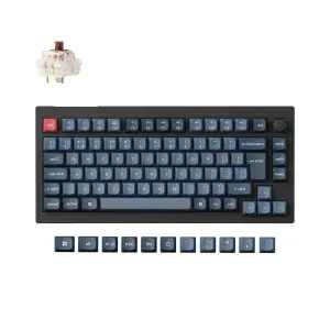 Tipkovnica brezžična, bluetooth, USB Keychron V1 Max mehanska rjava stikala UK | črna siva RGB (V1M-D3-UK)