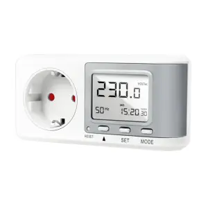 Merilnik stroškov energije z izračunom emisij CO2, belo-srebrn LogiLink (EM0005)