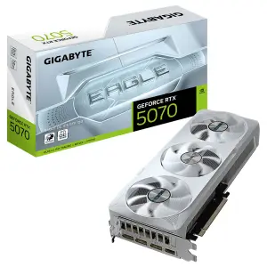 Grafična kartica nVidia RTX5070 GigaByte Eagle OC Ice SFF Bela - 12GB GDDR7 (GV-N5070EAGLEOC ICE-12GD)