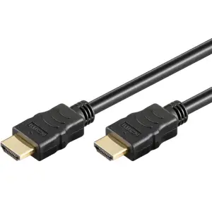 Kabel HDMI(m)=>HDMI(m) v2.0 5,00m 4K/60Hz pozlačeni kontakti z ethernet povezavo črn Goobay (61161)