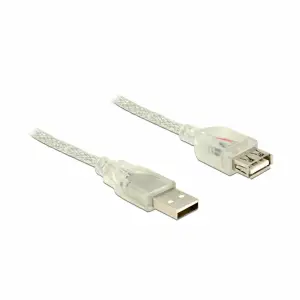 Kabel USB-A => USB-A 2.0 Podaljšek 3m Delock transparent dvojno oklopljen (83884)