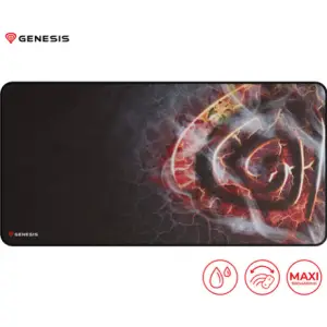 Podloga za miško Genesis mikrovlakna 900x450x2,5mm Maxi Lava vodoodporna črna