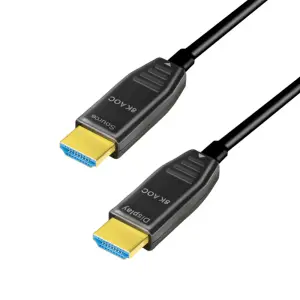 Kabel HDMI(m)=>HDMI(m) v2.1 10,00m 8K/60Hz AOC pozlačeni kontakti optični hibridni črn LogiLink (CHF0111)