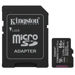 Spominska kartica microSDXC 64GB Kingston Canvas Select Plus Class10 100MB/s/U1 V10 UHS-I +adapter (SDCS3/64GB)