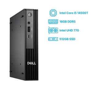 Računalnik Dell Mini QCM1250 i5-14500T/Q670/16GB-DDR5/512GB/-/Intel 770 HDMI DP USB-C/BT WiFi RJ45/90W-85%/Win11Pro 7F0R2